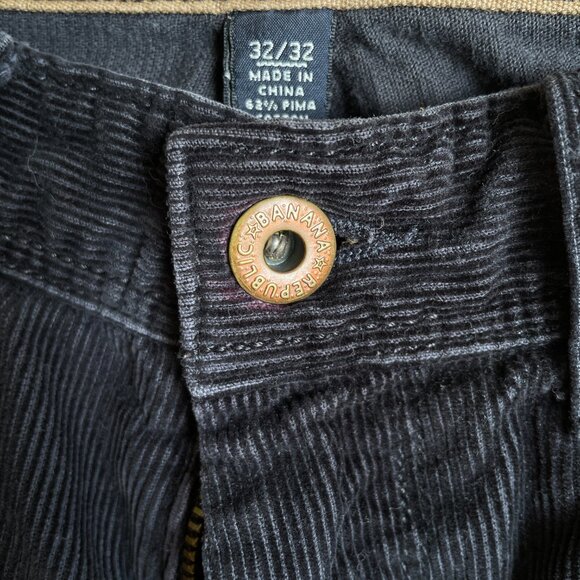 Banana Republic Mens 32x32 Corduroy Pants Black Pima Cotton Straight Leg - Picture 2 of 11